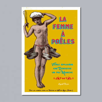 Carte Postale FEMME À POÊLES