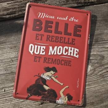 Carte métal BELLE ET REBELLE