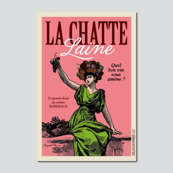 Carte Postale LA CHATTE LAINE
