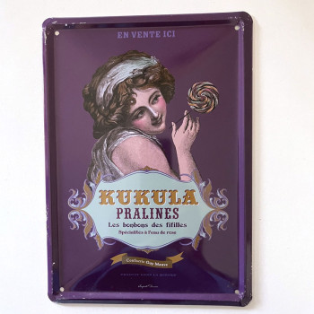 Plaque métal KUKULA PRALINES