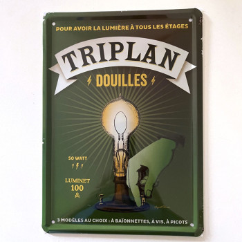 Plaque métal TRIPLAN DOUILLES